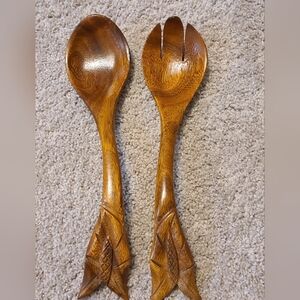 Handcrafted Wooden Salad Server Set